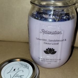 Relaxation Candle - Large 16oz with flower on top